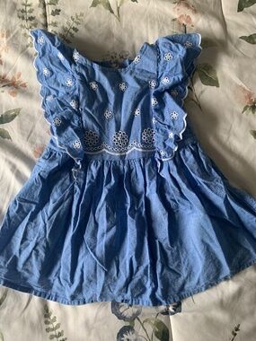 Baby girl cotton eyelet dress